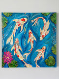 Where Koi Remember — signed fine art print by Rita Irvin, limited edition archival koi art