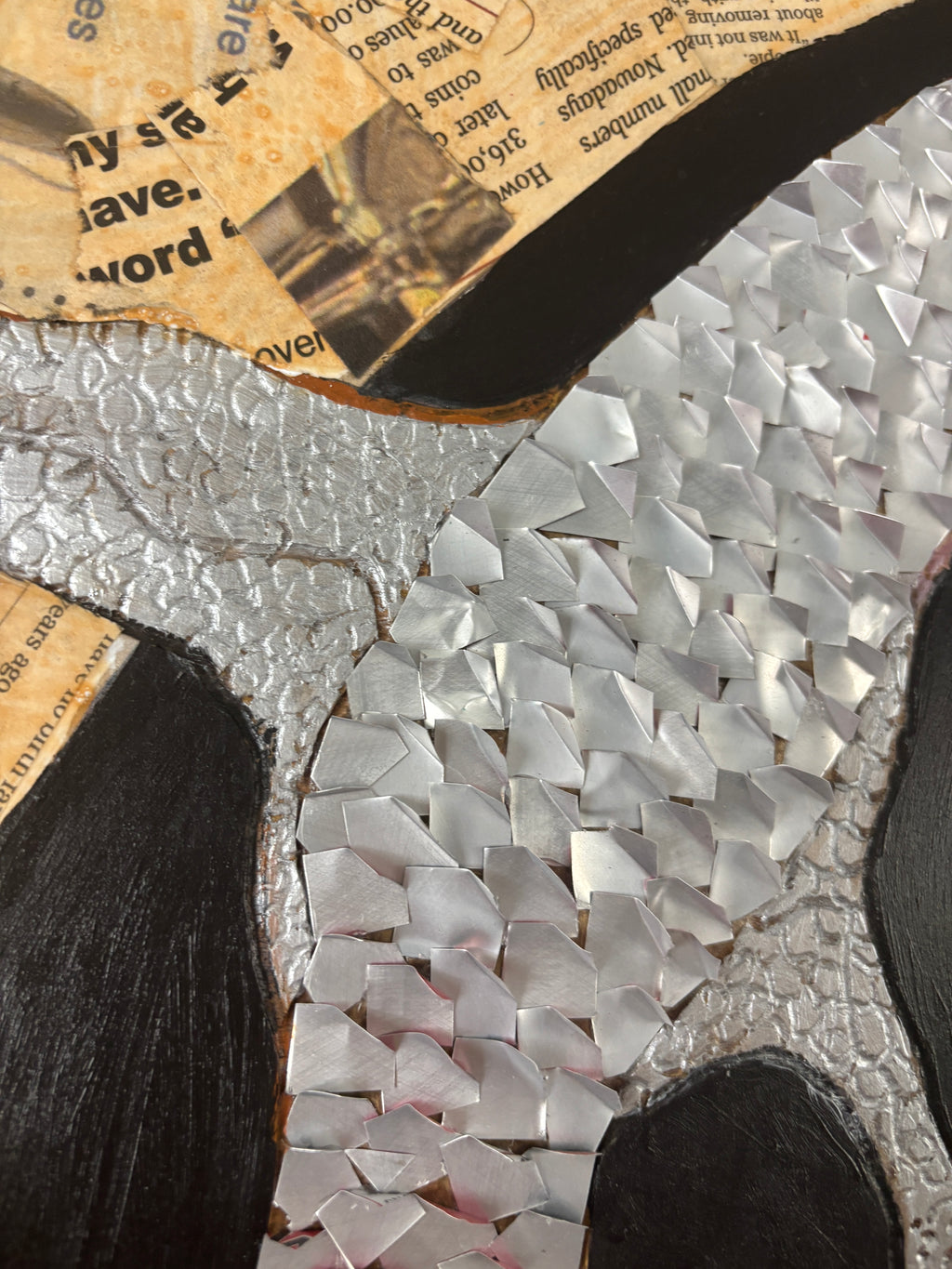 Balance of Life — detail of red dragon scales made from recycled Coca-Cola cans by Rita Irvin