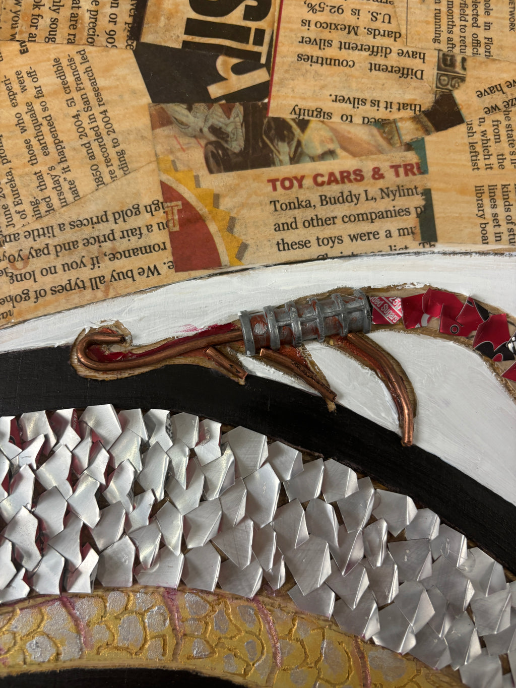 Balance of Life — detail of red dragon with white dragon scales by Rita Irvin