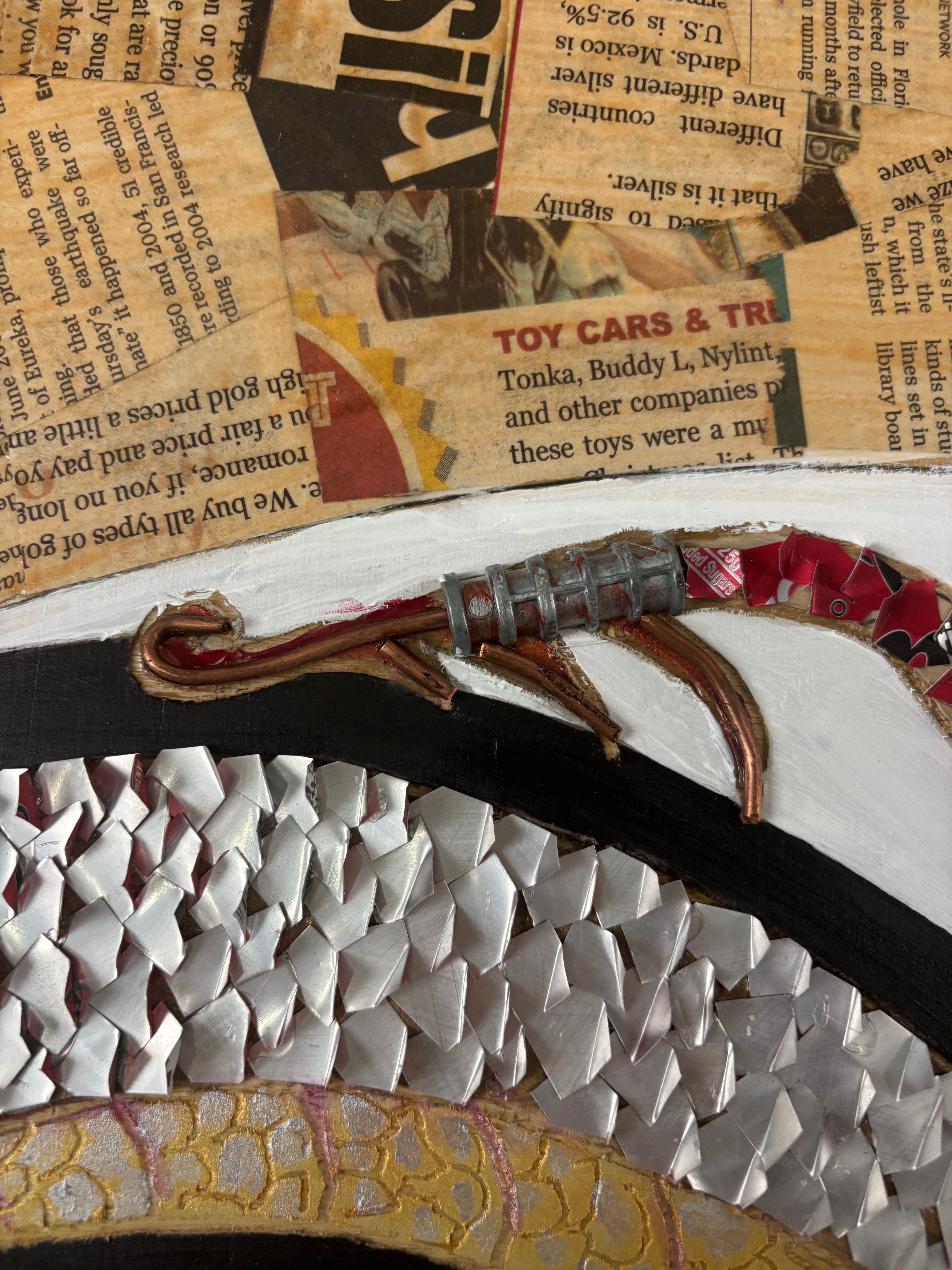 Balance of Life — detail of red dragon with white dragon scales by Rita Irvin