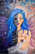 Silence Under the Skin — original mixed media painting on wood by Rita Irvin