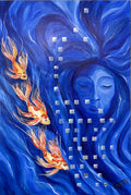 The Quiet Pull — original mixed media koi painting on canvas by Rita Irvin