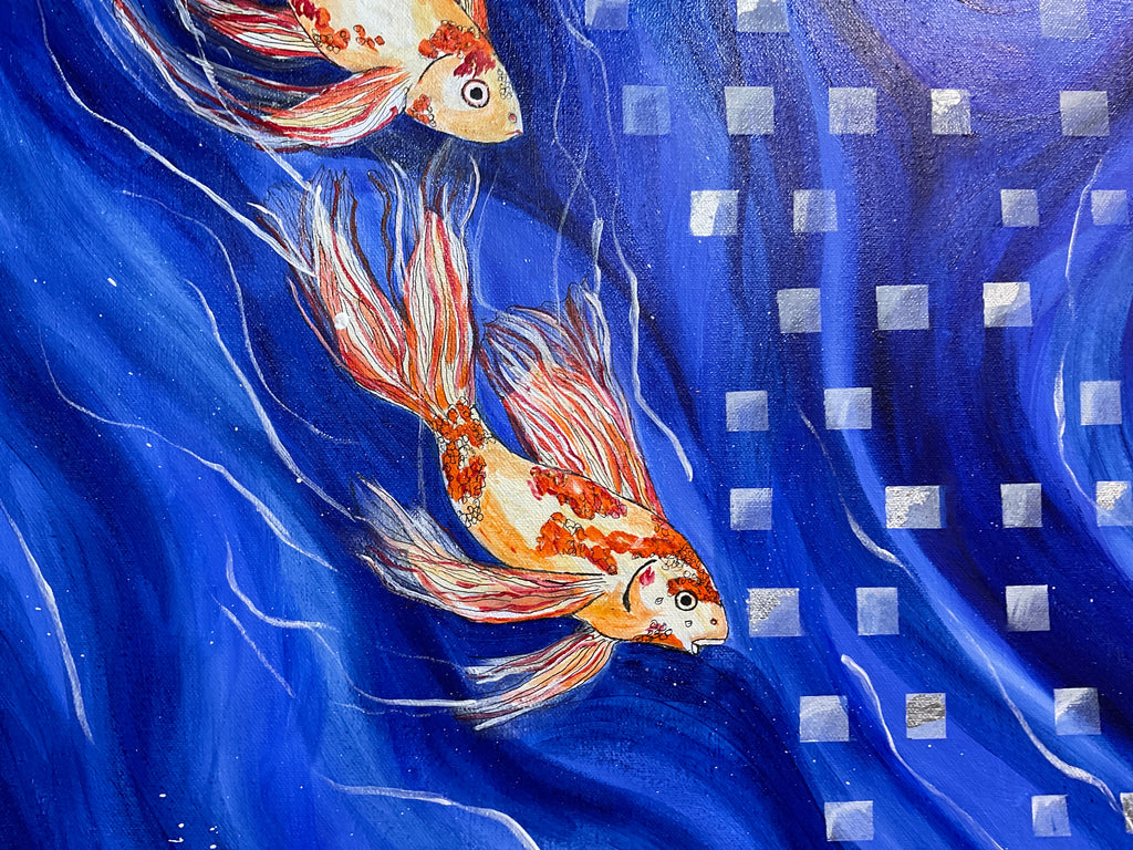 The Quiet Pull — detail shot of mixed media texture by Rita Irvin